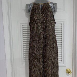 Ashley Graham Dress BEYOND Metallic Gold/Black Party Dress Women's‎ Size 14 New